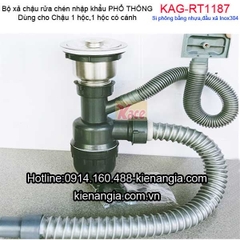 Bộ xả chậu rửa chén 1 hộc phổ thông nhập khẩu KAG-RT1187