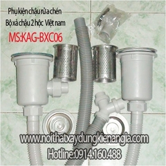 Bộ xả chậu rửa chén 2 hộc KAG-BXC06