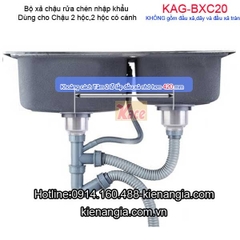 Bộ xả chậu rửa chén 2 hộc KAG-BXC20