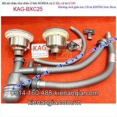 Bộ xả chậu rửa chén 2 hộc to D140-KAG-BXC25