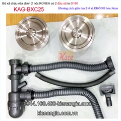 Bộ xả chậu rửa chén 2 hộc to D140-KAG-BXC25