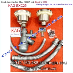 Bộ xả chậu rửa chén 2 hộc to D140-KAG-BXC25