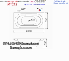 Bồn dài xây Caesarbồn nằm 2 mét massage Caesar-MT212