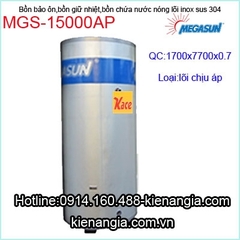 Bồn nước nóng lõi inox 304- chịu áp Megasun MGS-15000AP