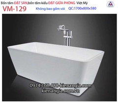 Bồn tắm chữ nhật Đặt sàn acrylic Việt Mỹ VM-129