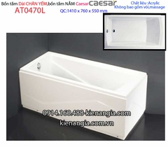 Bồn tắm dài chân yếm 14 mét Caesar-AT0640L