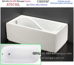 Bồn tắm dài chân yếm 15 mét Caesar-AT0150L