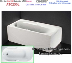 Bồn tắm dài chân yếm 15 mét Caesar-AT0250L