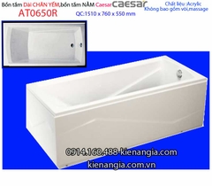 Bồn tắm dài chân yếm 15 mét Caesar-AT0650R