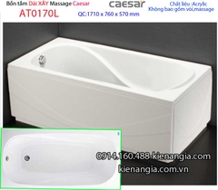 Bồn tắm dài chân yếm 17 mét Caesar-AT0170L