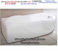 Bồn tắm dài chân yếm 18 mét Caesar-AT3180R