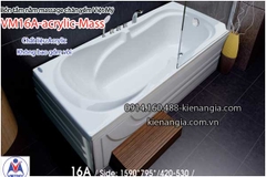 Bồn tắm dài massage acrylic 16m Việt Mỹ 16A