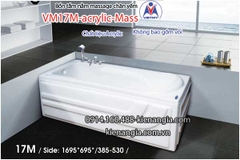 Bồn tắm dài massage acrylic 17m Việt Mỹ 17M