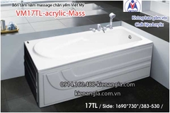 Bồn tắm dài massage acrylic 17m Việt Mỹ 17TL