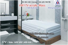 Bồn tắm dài massage acrylic 17m Việt Mỹ 17V