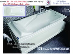 Bồn tắm dài Việt Mỹ galaxy chân yếm 17 mét VM17T-Galaxy