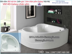 Bồn tắm đôi góc galaxy chân yếm 14 mét  Việt Mỹ  VM14D-Galaxy
