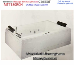 Bồn tắm đôi massage đèn chân yếm 17m Caesar-MT7180RCH