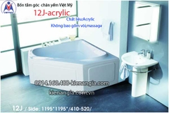 Bồn tắm góc 12m chân yếm Việt Mỹ VM12J-Acrylic