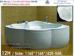 Bồn tắm góc galaxy chân yếm 12 mét  Việt Mỹ VM12H-Galaxy