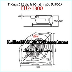 Bồn tắm góc massage EUROCA Acrylic EU2-1300