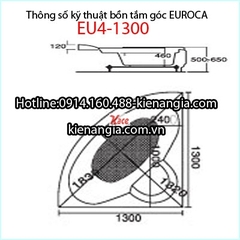 Bồn tắm góc massage EUROCA Acrylic EU4-1300