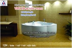 Bồn tắm massage góc 12m acrylic Việt Mỹ chân yếm 12H-Massage