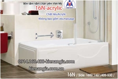 Bồn tắm nằm Acrylic chân yếm dài 16m Việt Mỹ VM16N-Acrylic