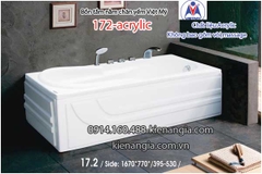Bồn tắm nằm Acrylic chân yếm dài 17m Việt Mỹ VM172-Acrylic