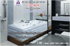 Bồn tắm nằm Acrylic chân yếm dài 17m Việt Mỹ VM17E-Acrylic