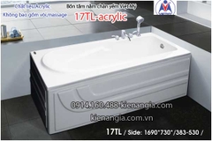 Bồn tắm nằm Acrylic chân yếm dài 17m Việt Mỹ VM17TL-Acrylic