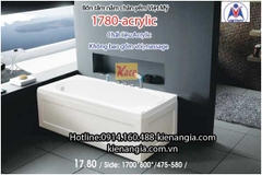 Bồn tắm nằm chân yếm Việt Mỹ acrylic 1780