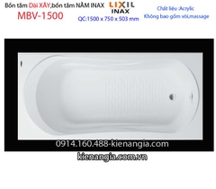 Bồn xây Inaxbồn dài acrylic 15m INAX-MBV-1500