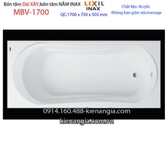 Bồn xây Inaxbồn dài acrylic 17m INAX MBV-1700