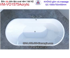 Bồn xây oval Acrylic Việt Mỹ VM-VO1575Acrylic