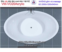 Bồn xây oval Acrylic Việt Mỹ VM-VO20Acrylic