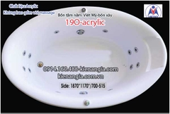 Bồn xây oval bồn tắm nằm 19m Việt Mỹ Acrylic-19O