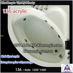 Bồn xâybồn tắm góc nhỏ 13 mét Việt Mỹ Acrylic VM136Acrylic