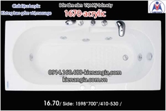 Bồn xâybồn tắm nằm 16m Việt Mỹ Acrylic-1670