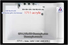 Bồn xâybồn tắm nằm 17m Việt Mỹ Acrylic-1711