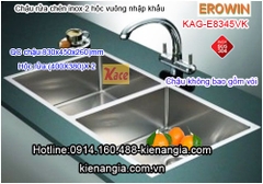 Chậu âm bàn đá EROWIN 2 hộc inox 304 KAG-E8345VK