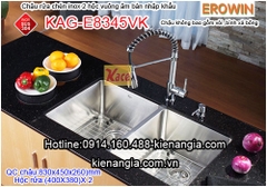 Chậu âm bàn đá EROWIN 2 hộc inox 304 KAG-E8345VK