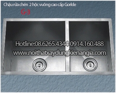 Chậu GORLDE vuông âm mặt đá vuông 83x45 x25cm CRBA G-3