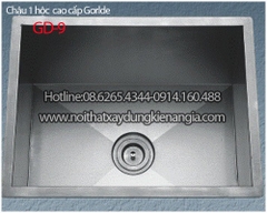 Chậu inox vuông âm bàn 1 hộc 60x45 x25cm GORLDE CRBA GD 9