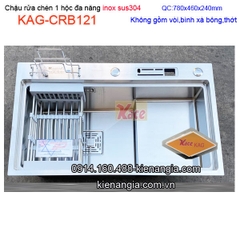 Chậu rửa chén 1 hộc đa năng inox sus304 78x46cm KAG-CRB121