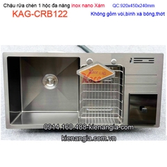 Chậu rửa chén 1 hộc đa năng Nano xám 92x45cm KAG-CRB122