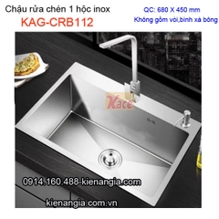 Chậu rửa chén 1 hộc inox 304 68x45cm KAG-CRB112