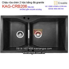 Chậu rửa chén đá granite 2 hộc 90x50cm Creave KAG-CRB206