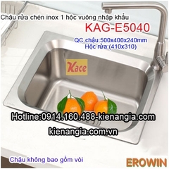 Chậu rửa chén Erowin 1 hộc KAG-E5040