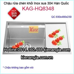 Chậu rửa chén inox 304 đúc 1 hộc 1 cánh KAG-HQ8348